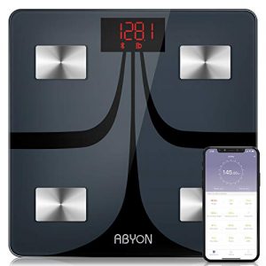 ABYON Bluetooth Smart Bathroom Scales for Body Weight Digital Scale Body Fat BMI Scale,Auto Body Composition Analyzer with Smartphone APP,Best Fitness Weight Loss Scale Health Monitor