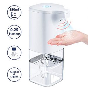 Automatic Hand Sanitizer Dispenser, 12oz Touchless Liquid Alcohol Plastic Spray Bottles Soap Dispenser with Infrared Motion Sensor, Battery Powered & Waterproof for Kitchen Bathroom Home Bar Hotel