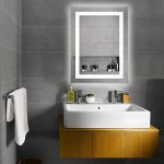 Bonnlo Led Dimmable Bathroom Mirror LED Lighted Wall Mounted Mirror for Bathroom Vanity Mirror with Touch Button and Anti-Fog Function|Hangs Vertically or Horizontally (32"×24")