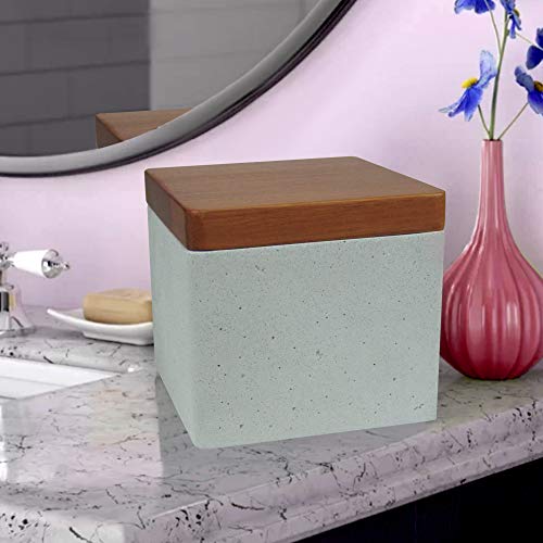 nu steel Concrete, Made of Cement Bath Accessory Set nu metal Concrete, Fabricated from Cement Bathtub Accent Set Vainness Countertop, 7pc Luxurious Ensemble-Cotton Swab, Dish, Toothbrush Holder, cleaning soap Pump, Waste Basket, Tissue Field, Tray, Gray Stone/Brown.