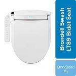 Brondell LT89 Swash Electronic Bidet Seat LT89, Fits Elongated Toilets, White – Side Arm Control, Warm Water, Strong Wash Mode, Stainless-Steel Nozzle, Nightlight and Easy Installation, LT89