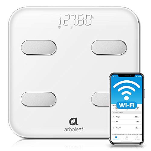 Arboleaf Smart Scale - Wi-Fi & Bluetooth Weight Scale, 14 Body Composition Monitor with iOS, Android APP, Wireless Cloud-Storage for Unlimited Data & Users, BMR, BMI Scales Digital Weight and Body Fat