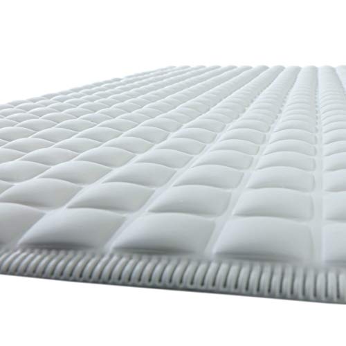 SlipX Solutions Gray Pillow Top Plus Safety Bath Mat Provides The Very Finest in Cushioned Comfort and Slip-Resistance (700+ Air-Filled Pockets, 200 Suction Cups, Natural Rubber)