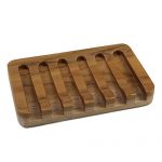 HTB Teak Soap Dishes with Waterfall Design, Wood Soap Holder, Soap Tray for Bathroom, Kitchen, Sinks and Counter Top