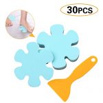 Jassmine 30 Pcs Non-Slip Treads,4x4 Inch,Adhesive Decals,Anti-Slip Stickers,Ideal Appliques Tape for Baby,Senior,Adult.Suit for Bath Tub,Stairs,Shower Room & Other Slippery Surfaces (Snowflake Blue)