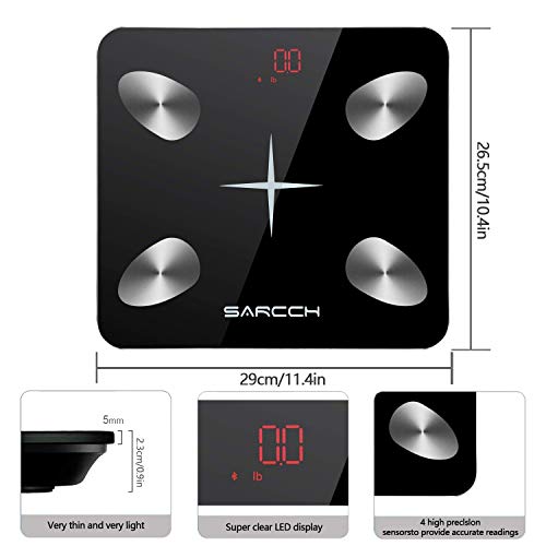 Body Fat Scale,Digital Body Weight Scales-Upgraded BT Wireless Physique Fats Scale,Digital Physique Weight Scales-Upgraded BT Wi-fi Sensible Digital Scale, Monitor Well being Analyzer with Smartphone App for Measure Weight, Water, Muscle Mass, BMI, Fats Lavatory Scale.