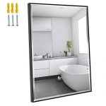 Calenzana 22x30 Mirror Wall Hanging Black Frame Mirrors for Bathroom Living Room Bedroom Makeup Vanity, Explosion-Proof