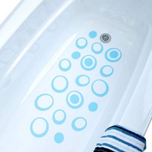 SlipX Solutions Adhesive Oval Safety Treads Add Non-Slip Traction to Tubs, Showers & Other Slippery Spots - Design Your Own Pattern! (21 Count, Reliable Grip, Blue)