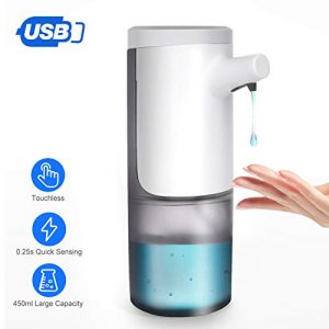 ANVASK Automatic Hand Sanitizer Dispenser, Touchless Hands Free Soap Dispenser Rechargeable, Dish Soap Dispenser Liquid Dispenser 450ML Suitable Gel/Dishwashing Liquid/Shampoo for Bathroom Kitchen
