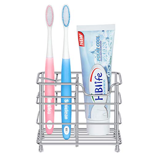 HBlife Stainless Steel Bathroom Toothbrush Holder HBlife Stainless Metal Toilet Toothbrush Holder Toothpaste Holder Stand.
