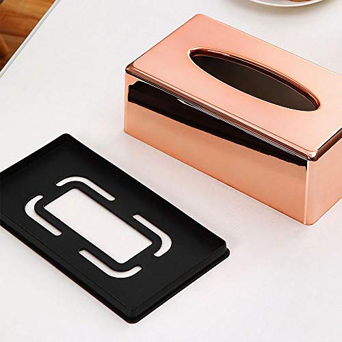 ORZ Rectangle Facial Tissue Box Cover Container ORZ Rectangle Facial Tissue Field Cowl Container for Kitchen Rest room Self-importance Counter tops Serviette Tissue Holder- Rose Gold.