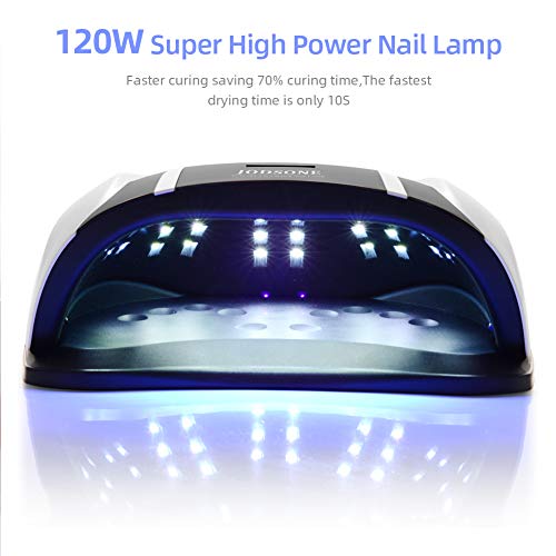 JODSONE 120W UV LED Nail Lamp for Two Hand JODSONE 120W UV LED Nail Lamp for Two Hand, UV Gentle for Nails with 54 Pcs Gentle Bead, UV Gel Nail Lamp Fast Curing Nail Gel Polish, Nail Dryer Appropriate Salon and Dwelling Use,black.