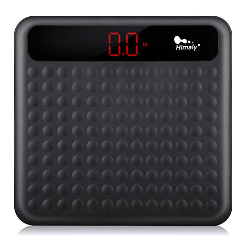 Digital Body Weight Bathroom Scale, Step-On Technology High Precision Measurements with Large Non Slip Silicone Platform and LCD Digital Display, 400lbs/180kg Capacity