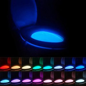 16-Color Toilet Night Light, Motion Activated Detection Bathroom Bowl Lights, Unique & Funny Birthday Gifts Idea for Dad Teen Boy Kids Men Women, Cool Fun Gadgets Gag Stocking Stuffers