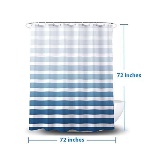 AmazerBath Fabric Shower Curtain, Blue Gradient Stripe Polyester AmazerBath Material Bathe Curtain, Blue Gradient Stripe Polyester Material Bathe Curtains Ornamental Curtains for Rest room Lodge High quality, 72 X 72 Inches.