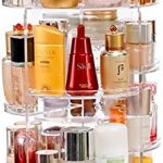 Acrylic Makeup Organizer, 360 Degree Rotating Adjustable Cosmetic Storage Display Case with 8 Layers, Large Capacity, Fits Lipsticks, bottle, Crema and More, Clear Transparent (17.1inch Height)