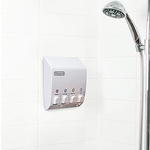 Better Living Products Classic 4-Chamber Shower Dispenser, White Higher Dwelling Merchandise 71450 Basic 4-Chamber Bathe Dispenser, White.