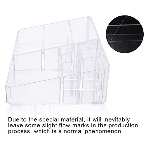Benbilry Clear Makeup Organizer Tray, 9 Spaces Cosmetic Display Case Clear Make-up Organizer Tray, 9 Areas Beauty Show Case Vainness Compartment Organizer Make-up Palette Brush Holder for Lipsticks, Make-up Brushes and Pores and skin Care Merchandise (9 Compartments).
