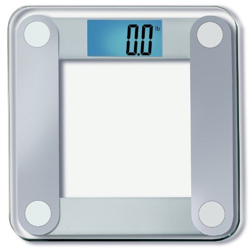 EatSmart Products Free Body Tape Measure Included Digital Bathroom Scale with Extra Large Lighted Display, One Size, Clear