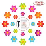 Bathtub Stickers Non-Slip, 20 PCS Safety Shower Treads Adhesive Bright Flowers Appliques with Premium Scraper