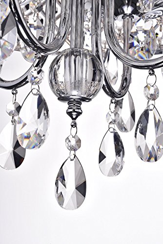 Edvivi Marya 4-Light Chrome Round Crystal Chandelier Ceiling Fixture Edvivi Marya 4-Mild Chrome Spherical Crystal Chandelier Ceiling Fixture | Beaded Drum Shade | Glam Lighting