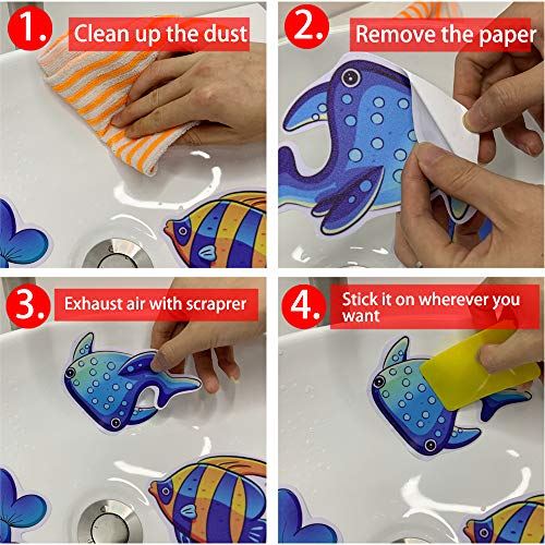 ManYee 20 Pcs Anti Slip Stickers Sea Creature Non Slip ManYee 20 Pcs Anti Slip Stickers Sea Creature Non Slip Child Bathtub Stickers Tub Tattoos Sea Animal Decals Treads Adhesive Appliques with Scraper for Bathtubs Fridges Stairs Mirrors Home windows Wall.