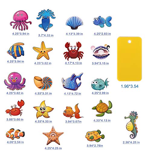 ManYee 20 Pcs Anti Slip Stickers Sea Creature Non Slip ManYee 20 Pcs Anti Slip Stickers Sea Creature Non Slip Child Bathtub Stickers Tub Tattoos Sea Animal Decals Treads Adhesive Appliques with Scraper for Bathtubs Fridges Stairs Mirrors Home windows Wall.