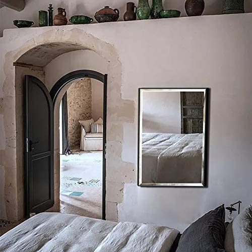 Calenzana 22x30 Mirror Wall Hanging Black Frame Mirrors Calenzana 22x30 Mirror Wall Hanging Black Body Mirrors for Lavatory Dwelling Room Bed room Make-up Self-importance, Explosion-Proof.