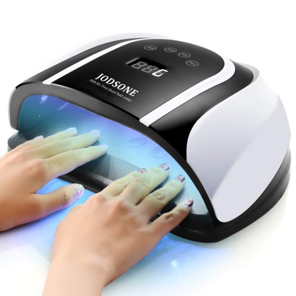 JODSONE 120W UV LED Nail Lamp for Two Hand, UV Light for Nails with 54 Pcs Light Bead, UV Gel Nail Lamp Quick Curing Nail Gel Polish, Nail Dryer Suitable Salon and Home Use,black