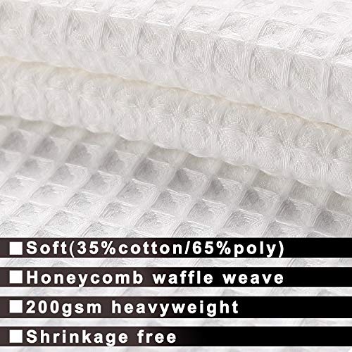 Barossa Design Cotton Blend Shower Curtain Honeycomb Waffle Weave Barossa Design Cotton Mix Bathe Curtain Honeycomb Waffle Weave, Lodge Assortment, Spa, Washable, White, 72 x 72 inch.