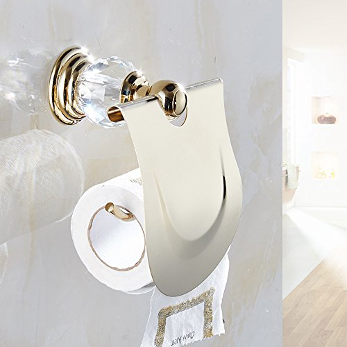 WINCASE European Toilet Paper Holder Roll Tissu Holder with Cover WINCASE European Rest room Paper Holder Roll Tissu Holder with Cowl, Waterproof for WC All Zinc Development Wall Mounted Luxurious Polished Gold Completed.