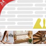 24 Pcs Non-Slip Bathtub Stickers, Anti Slip Shower Strips Treads, Safety Bathroom Tubs Mat with Scraper, for Pools Stairs Steps Ladders Boats