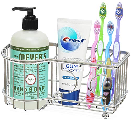 Simple Houseware Multi-Functional 6 Slots Toothbrush Holder, Chrome