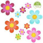 koeall 30 Pieces Non Slip Bathtub Stickers Adhesive Decals with Bright Colors, Daisy Bath Treads and Anti-Slip Appliques for Bath Tub, Stairs, Shower Room and Other Slippery Surfaces, Multi-Color Flow