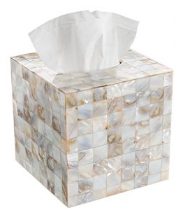 Creative Scents Tissue Box Cover – Decorative Square Tissue Holder is Finished in Beautiful Mother of Pearl Milano Collection