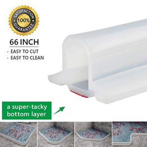66 Inch Collapsible Shower Threshold Water Dam, Ldeal for Wheelchair Accessible, Accessibility or ADA Showers (Translucent)