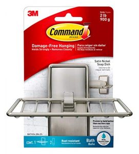 Command Soap Dish, Satin Nickel, 1-Soap Dish (BATH34-SN-ES), Organize your dorm