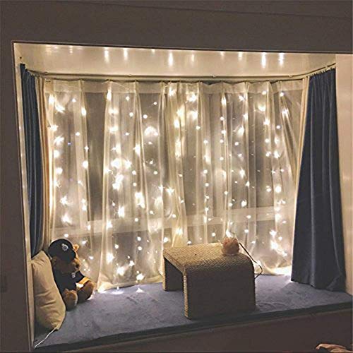 Twinkle Star 300 LED Window Curtain String Light Wedding Party Twinkle Star 300 LED Window Curtain String Mild Marriage ceremony Celebration Residence Backyard Bed room Out of doors Indoor Wall Decorations, Heat White.