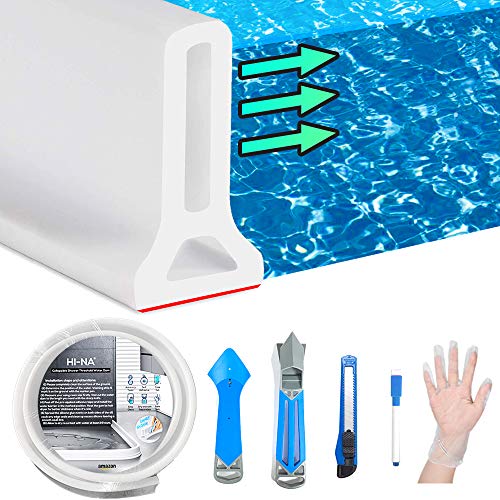 Hi-Na 3ft/5ft/6ft/8ft10ft Collapsible Shower Threshold Water Dam Watei Barrier for Shower and Water Stopper Keeps Water Inside Water Threshold for Wet and Dry Separation (3ft)