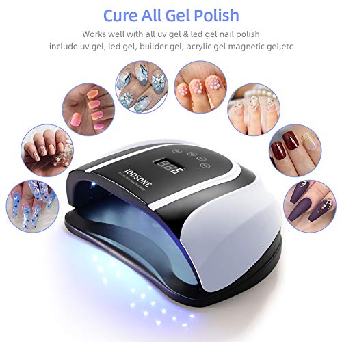 JODSONE 120W UV LED Nail Lamp for Two Hand JODSONE 120W UV LED Nail Lamp for Two Hand, UV Gentle for Nails with 54 Pcs Gentle Bead, UV Gel Nail Lamp Fast Curing Nail Gel Polish, Nail Dryer Appropriate Salon and Dwelling Use,black.