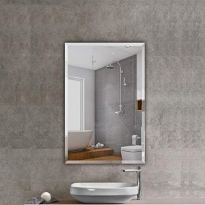 Beauty4U Rectangular Frameless Wall Mirrors-24 x 36" Frameless Beveled HD Bathroom Mirror Vanity Make Up for Wall Décor