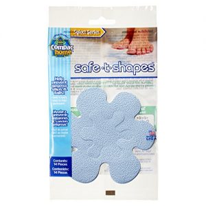 Compac Select Safe T Shapes Bathtub Decals - Functional Non-Slip Decorative Bath Appliques for Tubs/Showers, Bath Stickers Keep Children Safe From Slipping (Large Daisies, Blue, 14 Appliques)