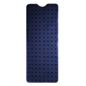 E-view Bath Mat for Tub - Non-Slip Extra Long Shower Mats - Machine Washable Bathtub Mats with Drain Holes and Suction Cups Dark Blue