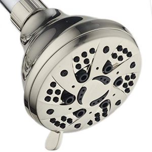 AquaDance Brushed Nickel High Pressure 6-Setting Spiral Shower Head – Angle Adjustable, Anti-Clog Showerhead Jets, Tool-Free Installation-USA Standard Certified-Top U.S. Brand
