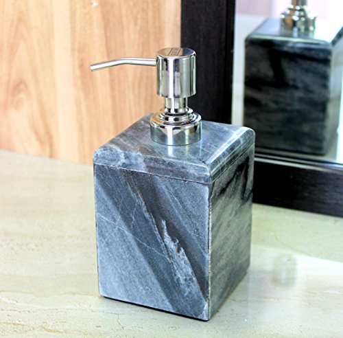 KLEO - Bathroom Accessory Set Made from Natural Stone KLEO - Toilet Accent Set Produced from Pure Stone - Bathtub Equipment Set of 4 Contains Cleaning soap Dispenser, Toothbrush Holder, Utility and Cleaning soap Dish.