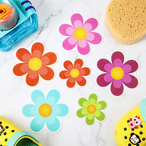 Non Slip Bathtub Stickers Adhesive Decals with Bright Colors Non Slip Bathtub Stickers Adhesive Decals with Brilliant Colours, Daisy Bathtub Treads and Anti-Slip Appliques for Bathtub Tub, Stairs, Bathe Room and Different Slippery Surfaces (10 Items, Vibrant Flower).