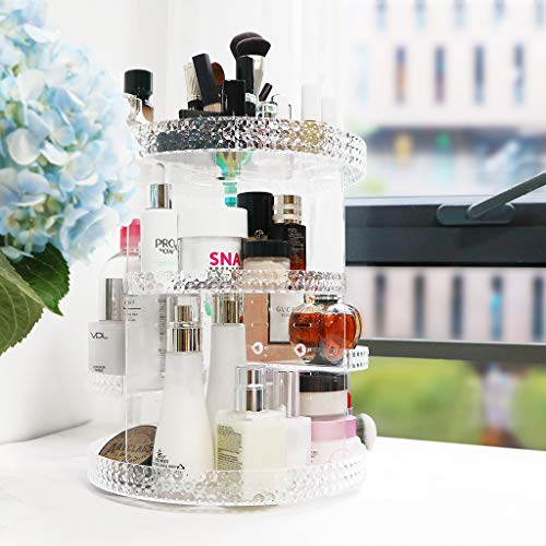 Awenia Makeup Organizer 360-Degree Rotating, Adjustable Makeup Storage Awenia Make-up Organizer 360-Diploma Rotating, Adjustable Make-up Storage, 7 Layers Massive Capability Beauty Storage Unit, Suits Totally different Kinds of Cosmetics and Equipment, Plus Measurement (Clear).