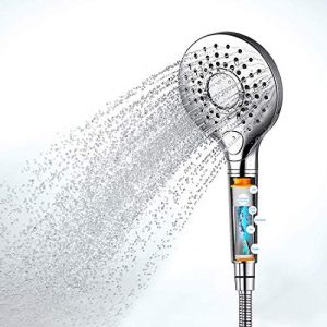 Filtered Shower Head Hand-Held with Handheld Spray，High Pressure Shower Heads Filter with 3 Spray Modes - Rain,Massage,Pulse for Hard Water Detachable Chrome