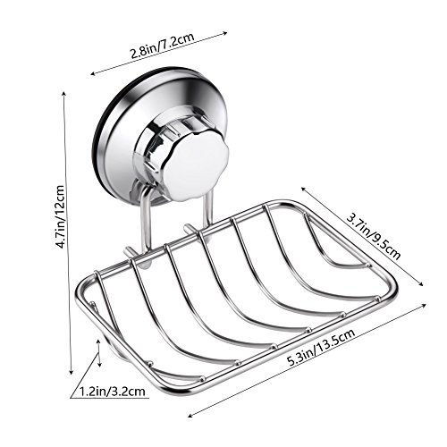 ARCCI Shower Soap Holder - Vacuum Suction Cup Shower Soap Dish ARCCI Bathe Cleaning soap Holder - Vacuum Suction Cup Bathe Cleaning soap Dish for Bathe, Toilet and Kitchen - Robust Rustproof Stainless Metal Cleaning soap Stray Saver.