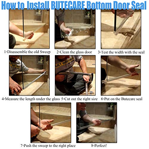 2-Pack Butecare Frameless Shower Door Bottom Seal 2-Pack Butecare Frameless Bathe Door Backside Seal – Cease Bathe Leaks and Create a Water Barrier (3/8” x 39”).